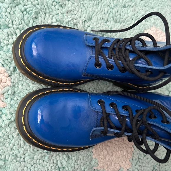 Dr. Marten 1460 Boot Women UK 4 EU 37 Patent Leather Royal Blue Lace Up - Picture 6 of 9